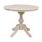 International Concepts Round 36 in Rd Top Pedestal Table, 12 in Leaf, 28.9 inH, Dining Height, Unfinished, 36 W, 48 L K-36RXT-11B - alternate 1